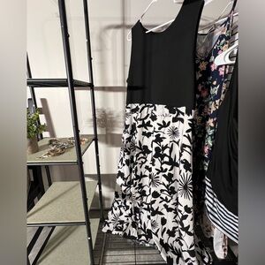 SHEIN Black and White Floral Maxi Dress